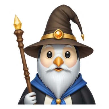 A penguin wizard sticker