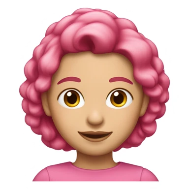 Una mujer pelirroja con el pelo corto piel blanquita y vestida de rosa sticker