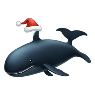 christmas black whale sticker
