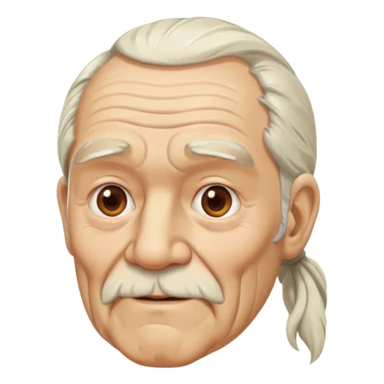 Old man with long white pony tail sticker
