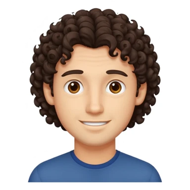 Make a guy with curly dark browns hair sticker