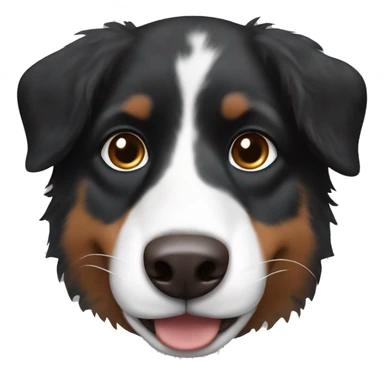 Small black australian shepherd dog with brown muzzle sticker