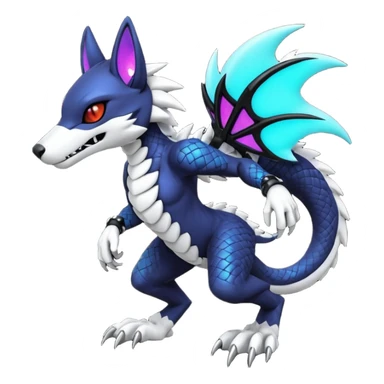 Cool gothic cute badass Scaley cyber-Vernid-Protogen-Primagen-Sergal-Fursuit-furry-fursona sticker