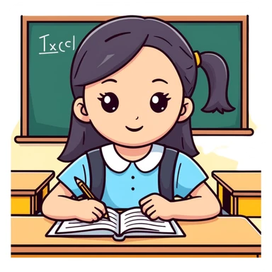 Girl first day school sticker