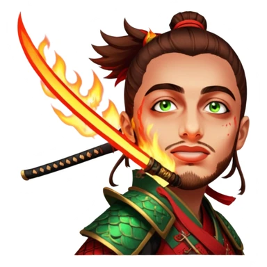 Fire-Wielding Samurai sticker