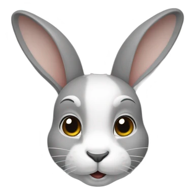 A rabbit grey and white  sticker