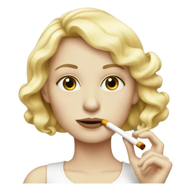 blonde, really pale girl smoking a cig  sticker