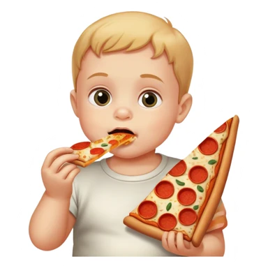 Baby eating pizza sticker