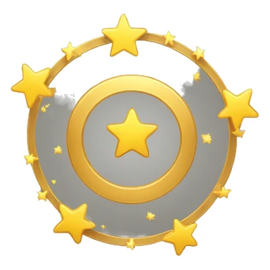 Golden stars spinning in a circle sticker