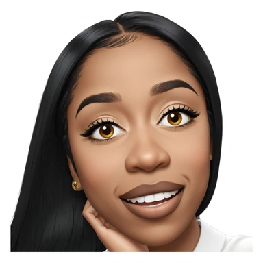 smiling girl portrait with black hair sticker