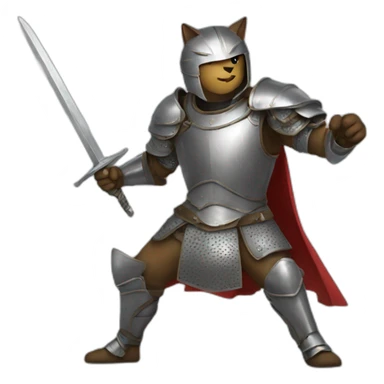 Man wearing armor fights cat sticker
