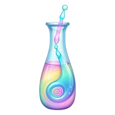 Sparkling pastel liquid in a vial sticker