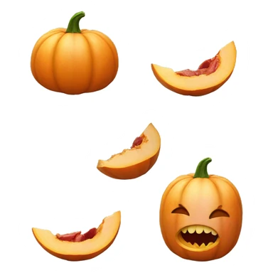 pumpkin eating a peach with its meat out  sticker