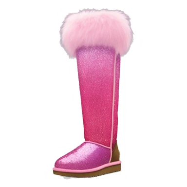 Ombre Pink Ugg Boots with Pink Fur and Glitter sticker