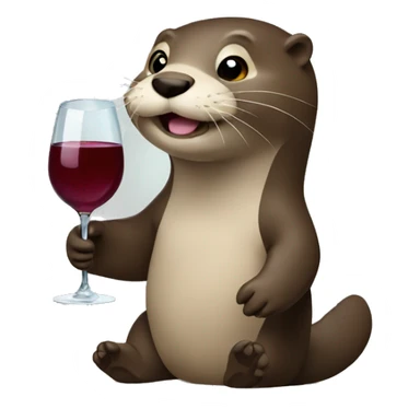 Otter holding wine bottle  sticker