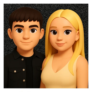 Slightly increase the volume of the upper body of the girl, slightly turn her to face forward, and make the skin color uniform. Maintain the cartoonish 3D style in the edit. sticker