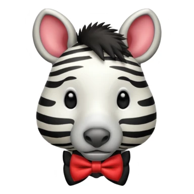 Zebra with a red bow tie sticker