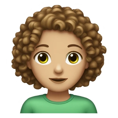 Curly brown haired girl with green eyes sticker