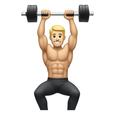 guy training with dumbells behind his head sticker