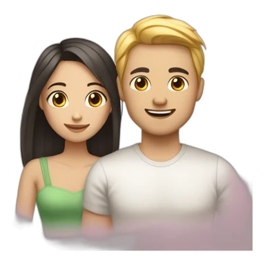 a picture of me and my girlfriend (we are both light skinned chinese) sticker