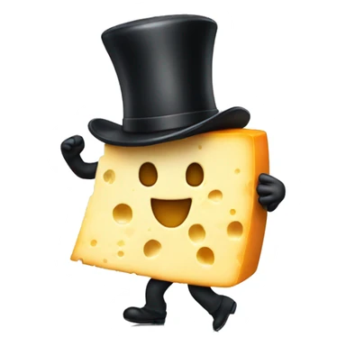 Cheese with top hat dancing sticker