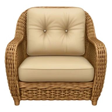 beige rattan armchair sticker