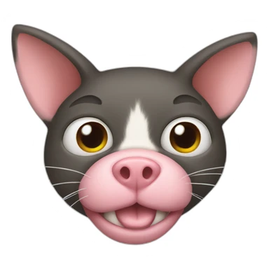 cat with big pig nose sticker