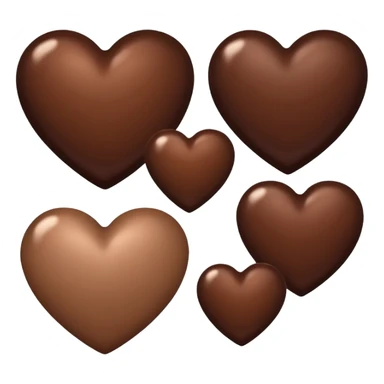 Neutral brown hearts from light to dark individual sticker