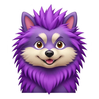 fancy purple spiky haired dog sticker