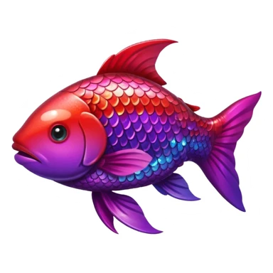 color gradient between red and purple glitter cute happy carp sticker