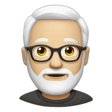 man white hair whaite beard glases sticker
