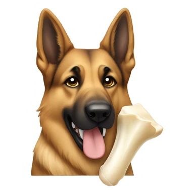 German Shepard eating a bone sticker