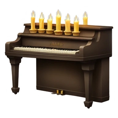 vintage piano with melted candles on top sticker