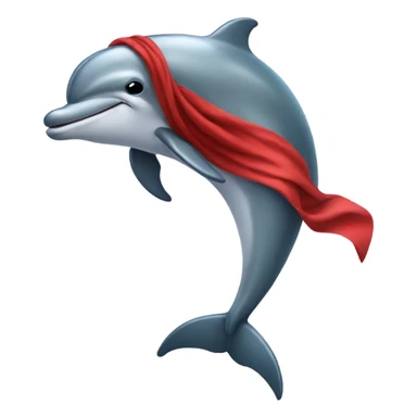 Dolphin with a red scarf sticker