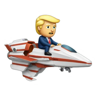 Trump flying to mars on a falcon sticker