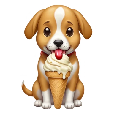 Dog licking ice cream  sticker