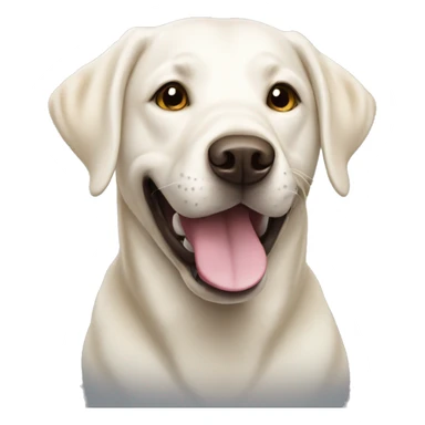 white Labrador retriever smiling  sticker