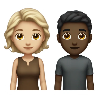 a light skin girl brown hair and a dark haired boy darkish skin not too dark sticker