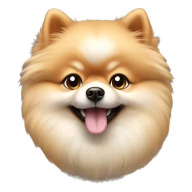 a silly beige cute little pomeranian sticker
