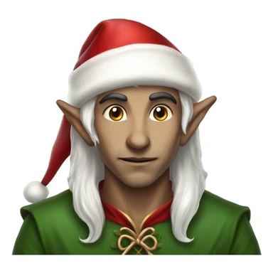 rogue male elf fantasy wearing santa hat sticker