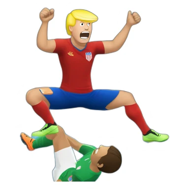 Trump qui fait une retourner acrobatique en final de coupe du monde face à dida sticker
