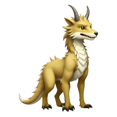 Sergal-Vernid-hybrid-animal-creature, full body, 4 legs, horned sticker