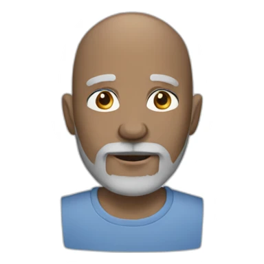 slightly older bald guy with blue eyes and dark grey beard sticker
