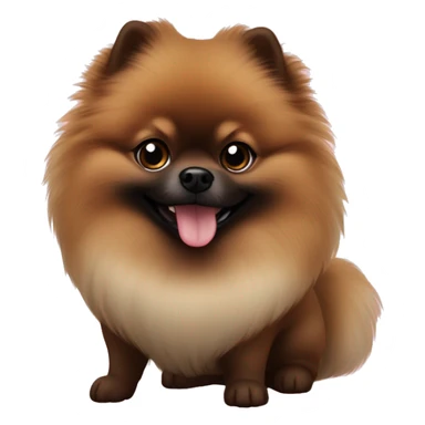 A brun charbonné spitz pomeranian with black truffle happy  sticker