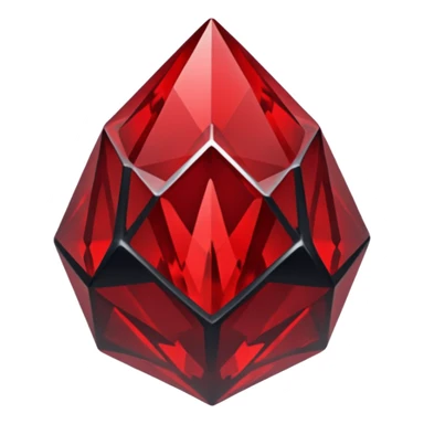 iOS sticker, dark fantasy crystal, monochrome red, minimal sticker