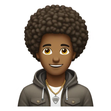 Brown male, big afro , necklace,Nike shoes  sticker