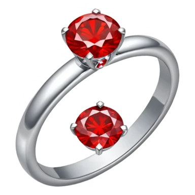 red ring marry red diamond metal prata sticker