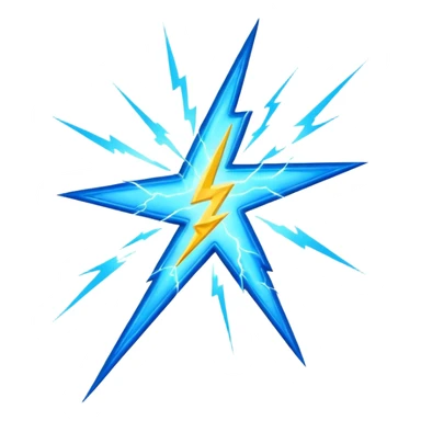 A glowing blue Smite 2 lightning bolt inside a crosshair. sticker