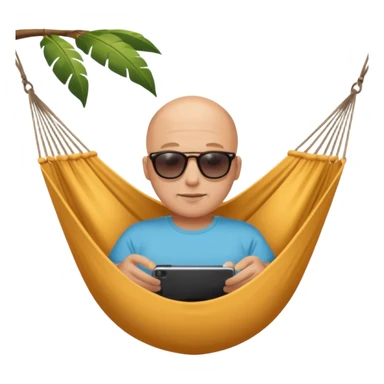 Bald in a hammock sticker