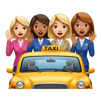 Group of gorgeous women yelling at a taxi driver  sticker